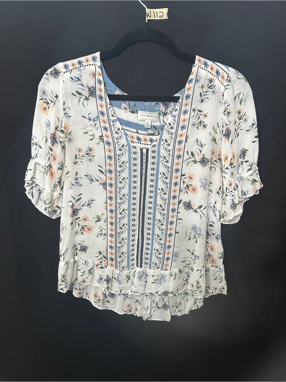 Women’s Lucky Brand Floral Boho Peasant Top Small